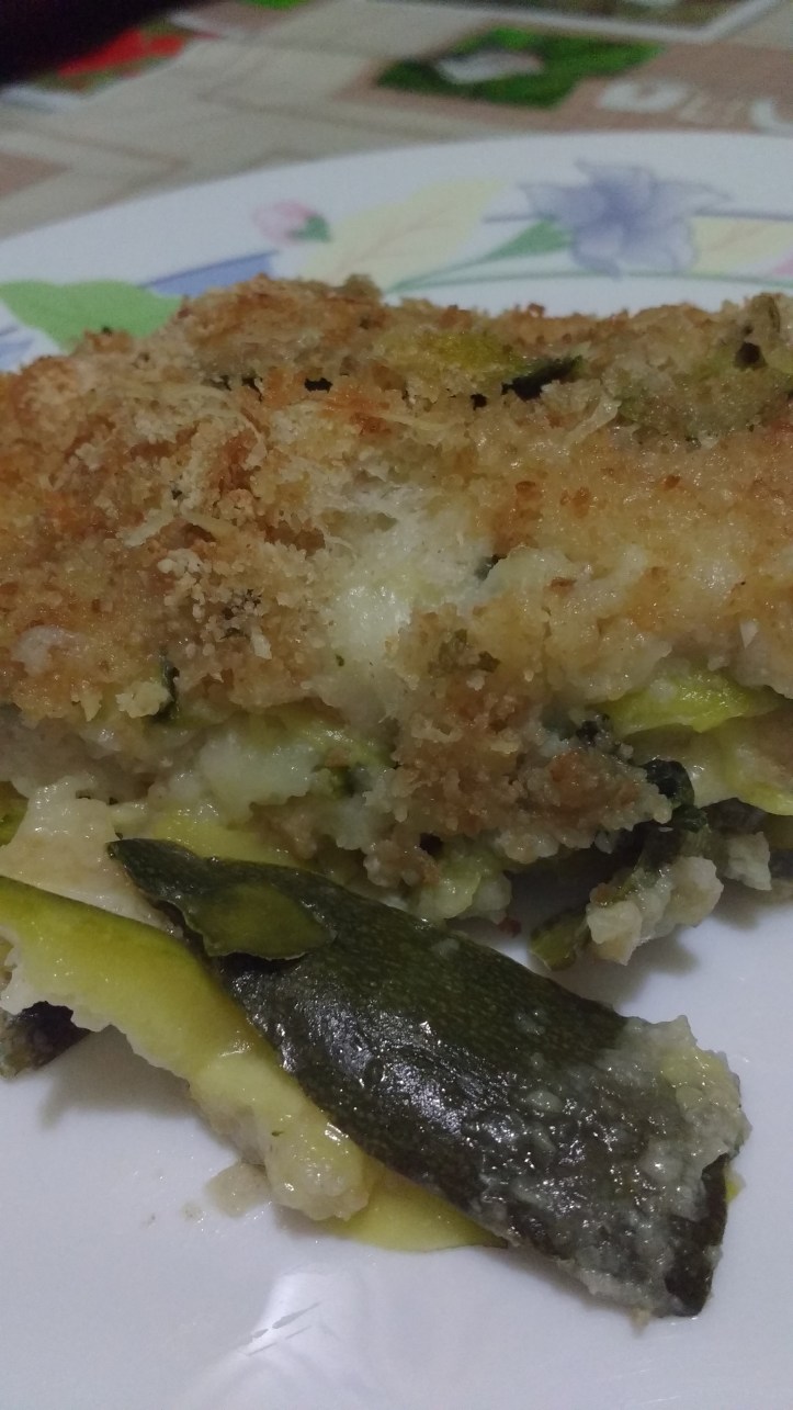 porzione di tortino di zucchine