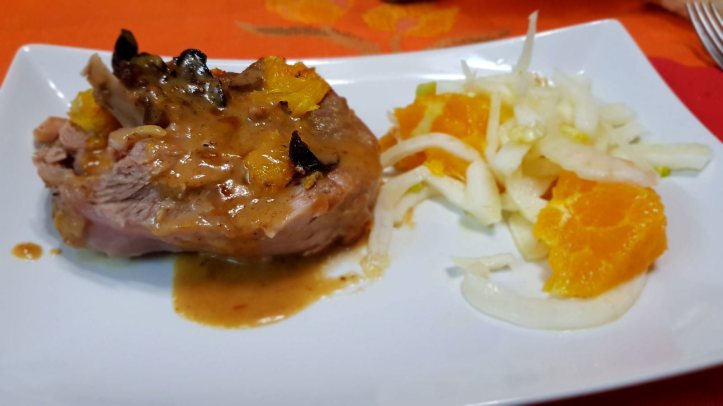 tacchino all'arancia e prugne